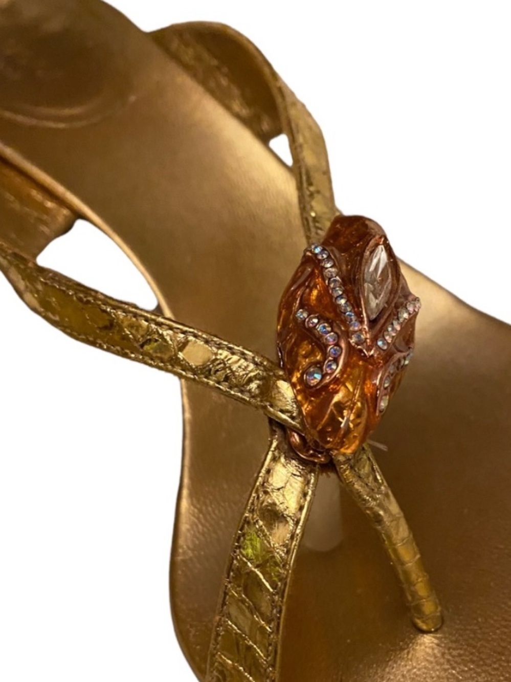 SAND PELLE S. CUOIO WHIPS LAME GOLD 04 ICON TOM FORD GUCCI FAREWELL RUNWAY HEEL - Picture 14 of 16